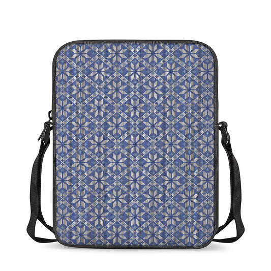 Snowflakes Knitted Pattern Print Rectangular Crossbody Bag