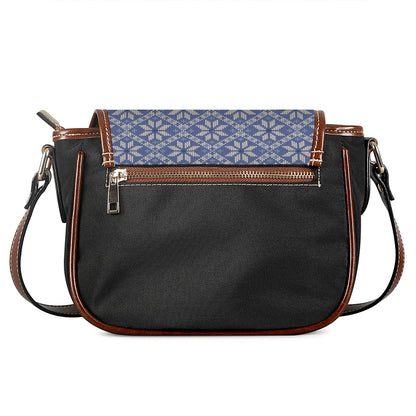 Snowflakes Knitted Pattern Print Saddle Bag