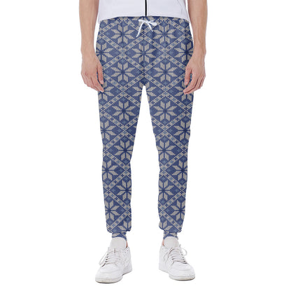 Snowflakes Knitted Pattern Print Scuba Joggers