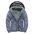 Snowflakes Knitted Pattern Print Sherpa Lined Zip Up Hoodie