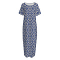 Snowflakes Knitted Pattern Print Short Sleeve Long Nightdress