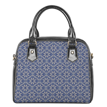 Snowflakes Knitted Pattern Print Shoulder Handbag