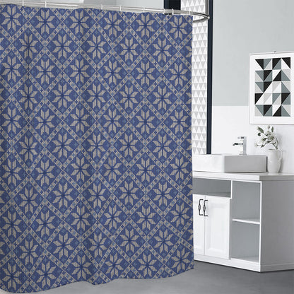 Snowflakes Knitted Pattern Print Shower Curtain