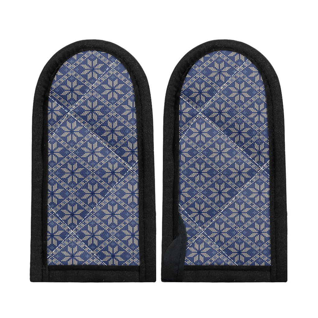 Snowflakes Knitted Pattern Print Skillet Handle Cover