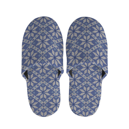 Snowflakes Knitted Pattern Print Slippers