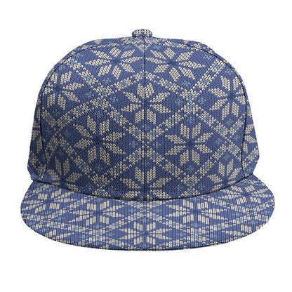 Snowflakes Knitted Pattern Print Snapback Cap