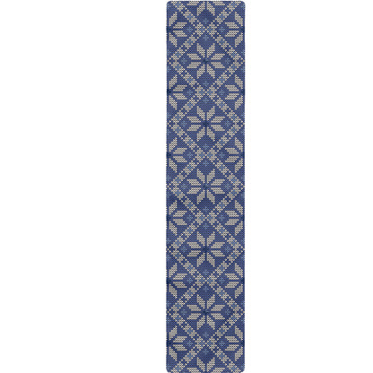 Snowflakes Knitted Pattern Print Table Runner