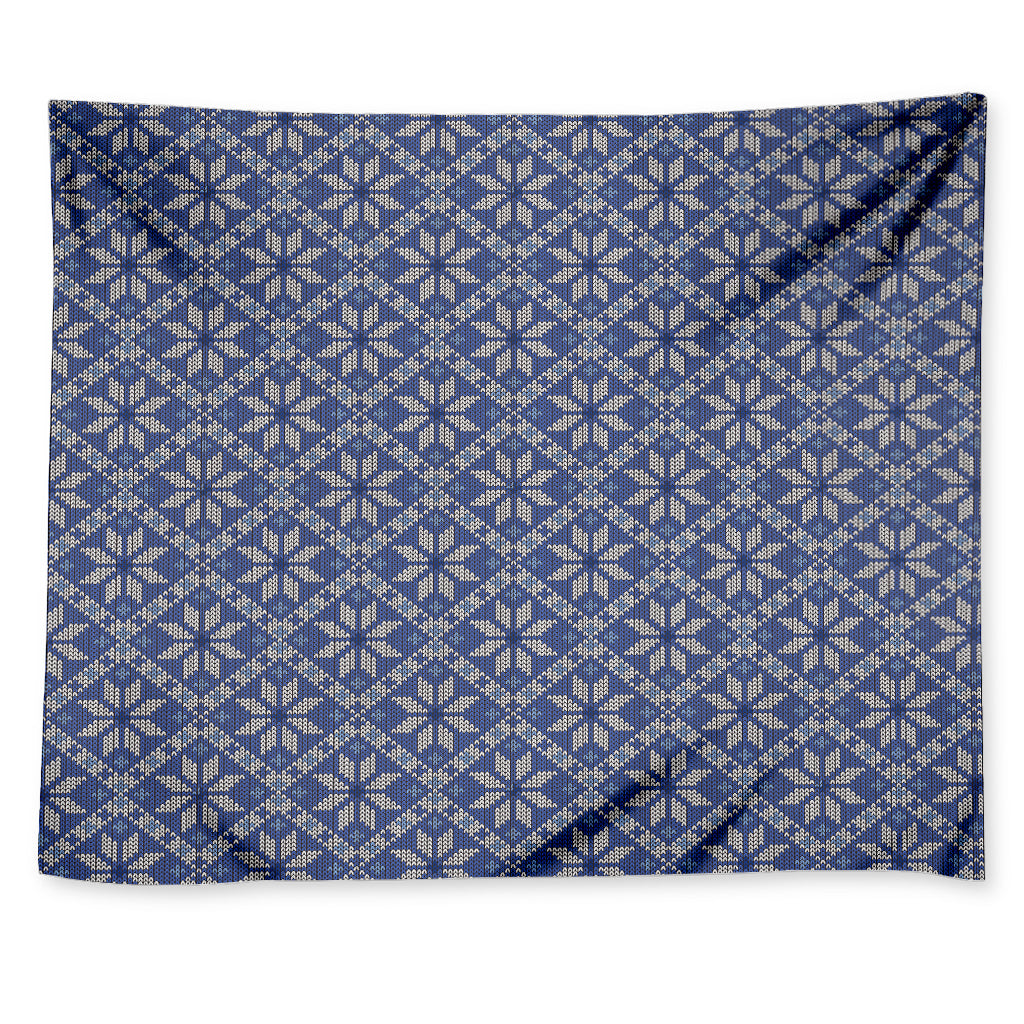 Snowflakes Knitted Pattern Print Tapestry