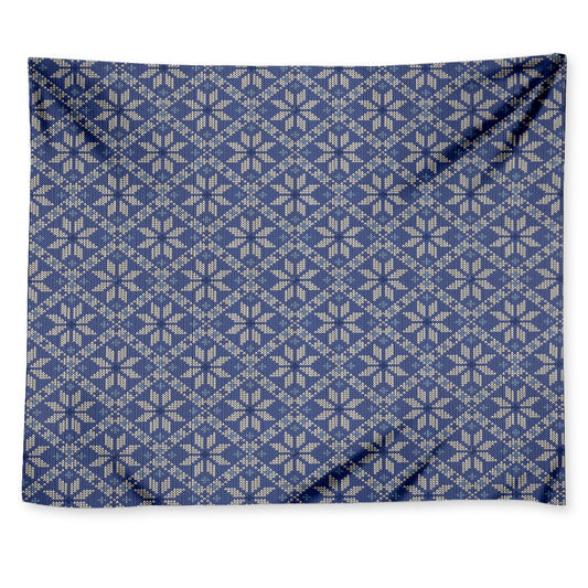 Snowflakes Knitted Pattern Print Tapestry