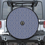 Snowflakes Knitted Pattern Print Tire Cover With Camera Hole