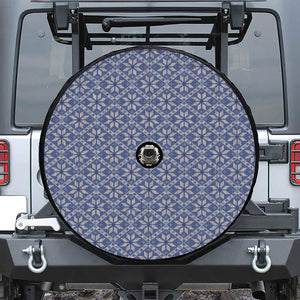 Snowflakes Knitted Pattern Print Tire Cover With Camera Hole