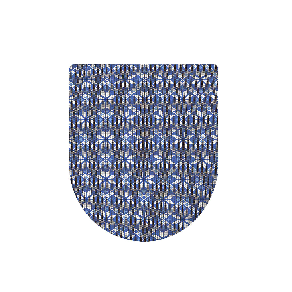Snowflakes Knitted Pattern Print Toilet Lid Cover