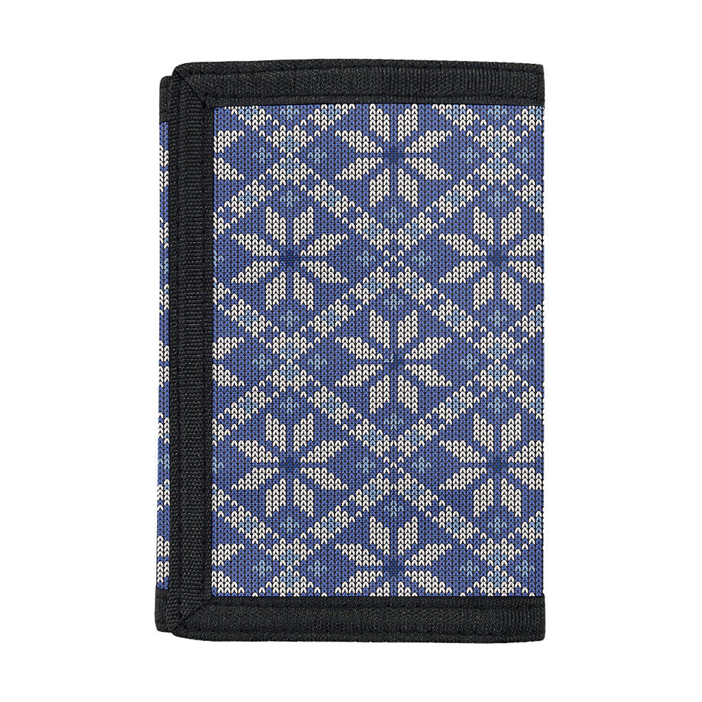 Snowflakes Knitted Pattern Print Trifold Wallet
