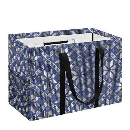 Snowflakes Knitted Pattern Print Utility Tote Bag