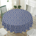 Snowflakes Knitted Pattern Print Waterproof Round Tablecloth