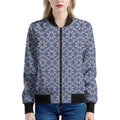 Snowflakes Knitted Pattern Print Women's Bomber Jacket