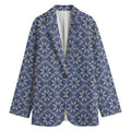 Snowflakes Knitted Pattern Print Women's Cotton Blazer