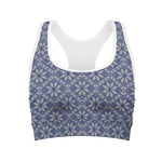 Snowflakes Knitted Pattern Print Women's Sports Bra
