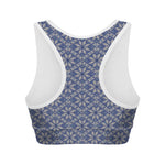 Snowflakes Knitted Pattern Print Women's Sports Bra