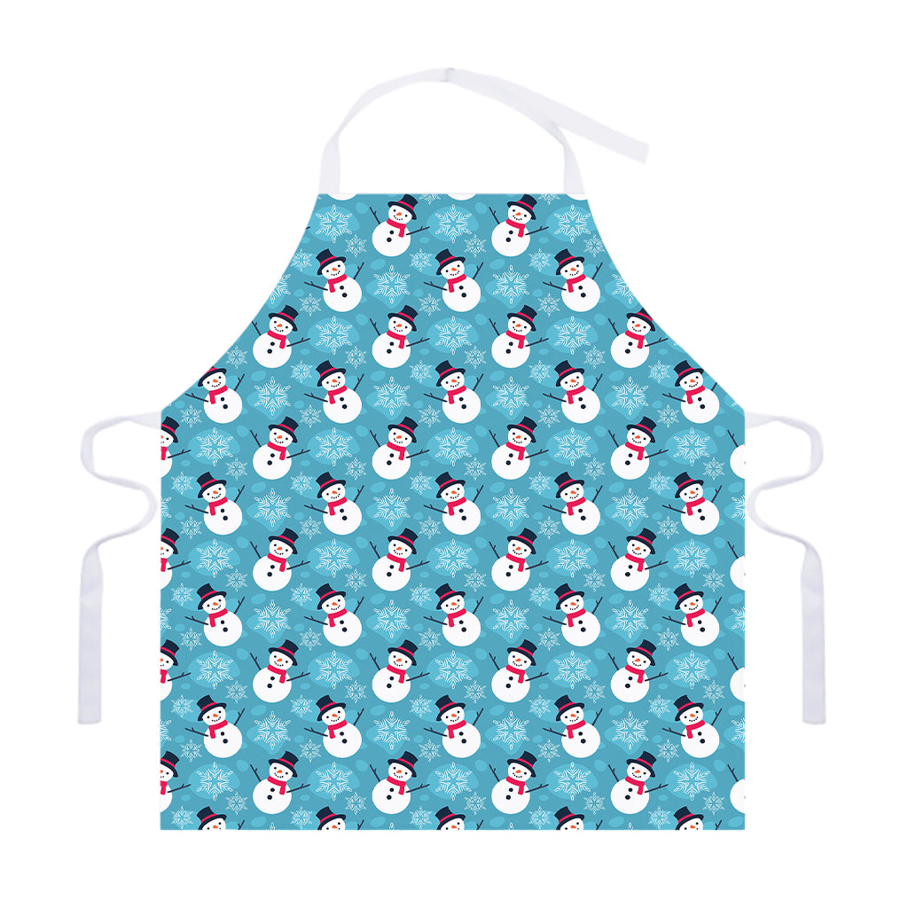 Snowman And Snowflake Pattern Print Adjustable Apron