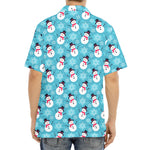 Snowman And Snowflake Pattern Print Aloha Shirt