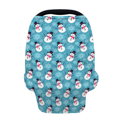 Snowman And Snowflake Pattern Print Baby Seat Cover