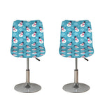 Snowman And Snowflake Pattern Print Bar Stool Covers