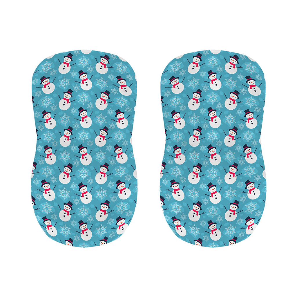 Snowman And Snowflake Pattern Print Bar Stool Covers