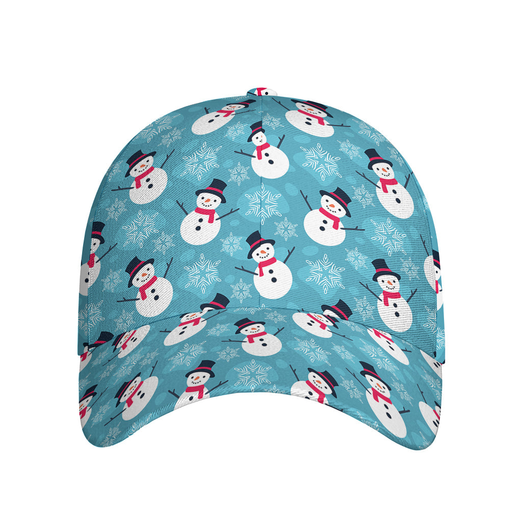 Snowman And Snowflake Pattern Print Baseball Cap