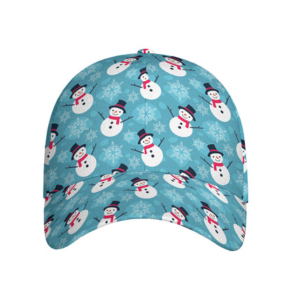 Snowman And Snowflake Pattern Print Baseball Cap