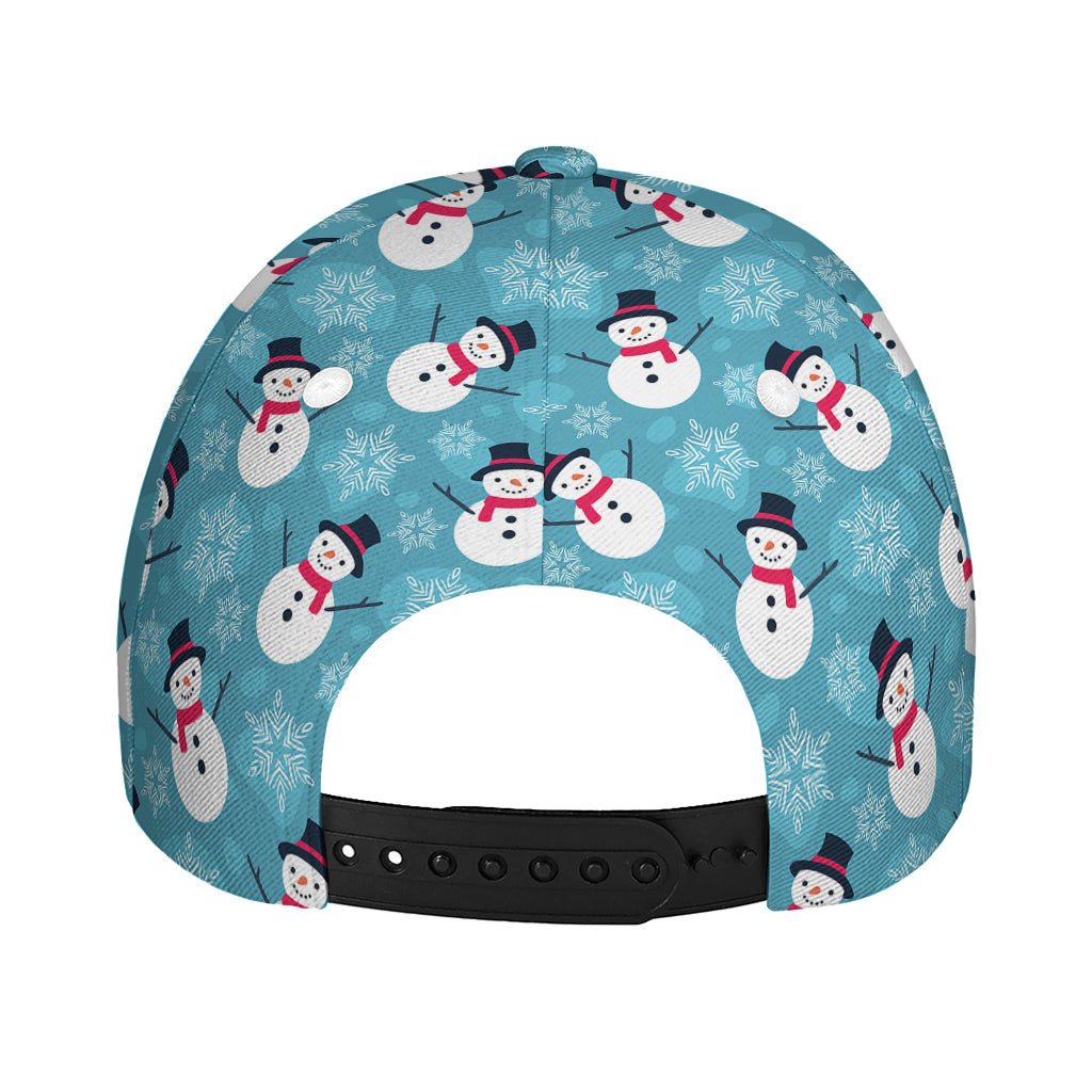 Snowman And Snowflake Pattern Print Baseball Cap