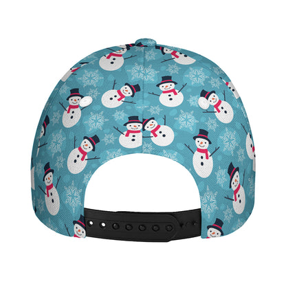 Snowman And Snowflake Pattern Print Baseball Cap