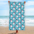 Snowman And Snowflake Pattern Print Beach Towel