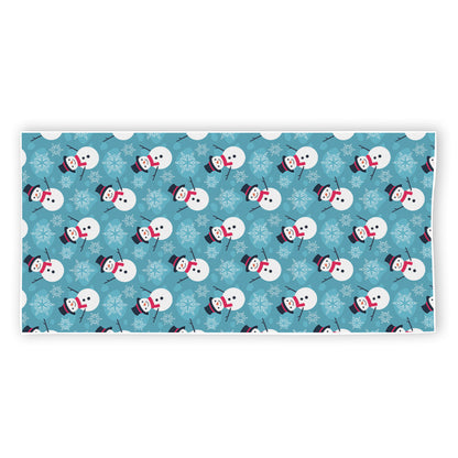 Snowman And Snowflake Pattern Print Beach Towel