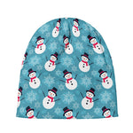 Snowman And Snowflake Pattern Print Beanie