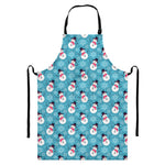 Snowman And Snowflake Pattern Print Bib Apron With Pocket