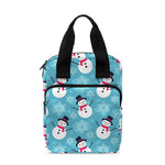 Snowman And Snowflake Pattern Print Bible Tote Bag