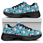 Snowman And Snowflake Pattern Print Black Chunky Shoes