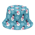 Snowman And Snowflake Pattern Print Bucket Hat