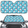 Snowman And Snowflake Pattern Print Car Windshield Sun Shade