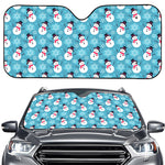 Snowman And Snowflake Pattern Print Car Windshield Sun Shade