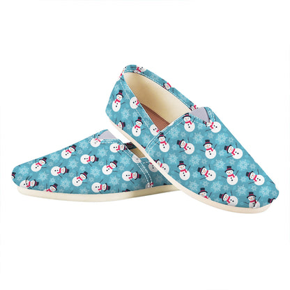 Snowman And Snowflake Pattern Print Casual Shoes