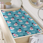 Snowman And Snowflake Pattern Print Changing Pad Cover