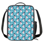 Snowman And Snowflake Pattern Print Crossbody Lunch Bag