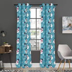 Snowman And Snowflake Pattern Print Curtain