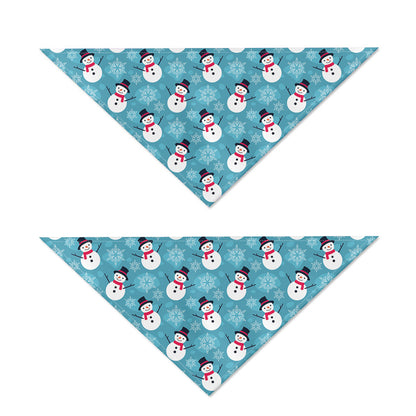 Snowman And Snowflake Pattern Print Dog Bandana