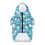 Snowman And Snowflake Pattern Print Dog Zip Up Hoodie