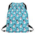 Snowman And Snowflake Pattern Print Drawstring Backpack