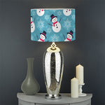 Snowman And Snowflake Pattern Print Drum Lamp Shade