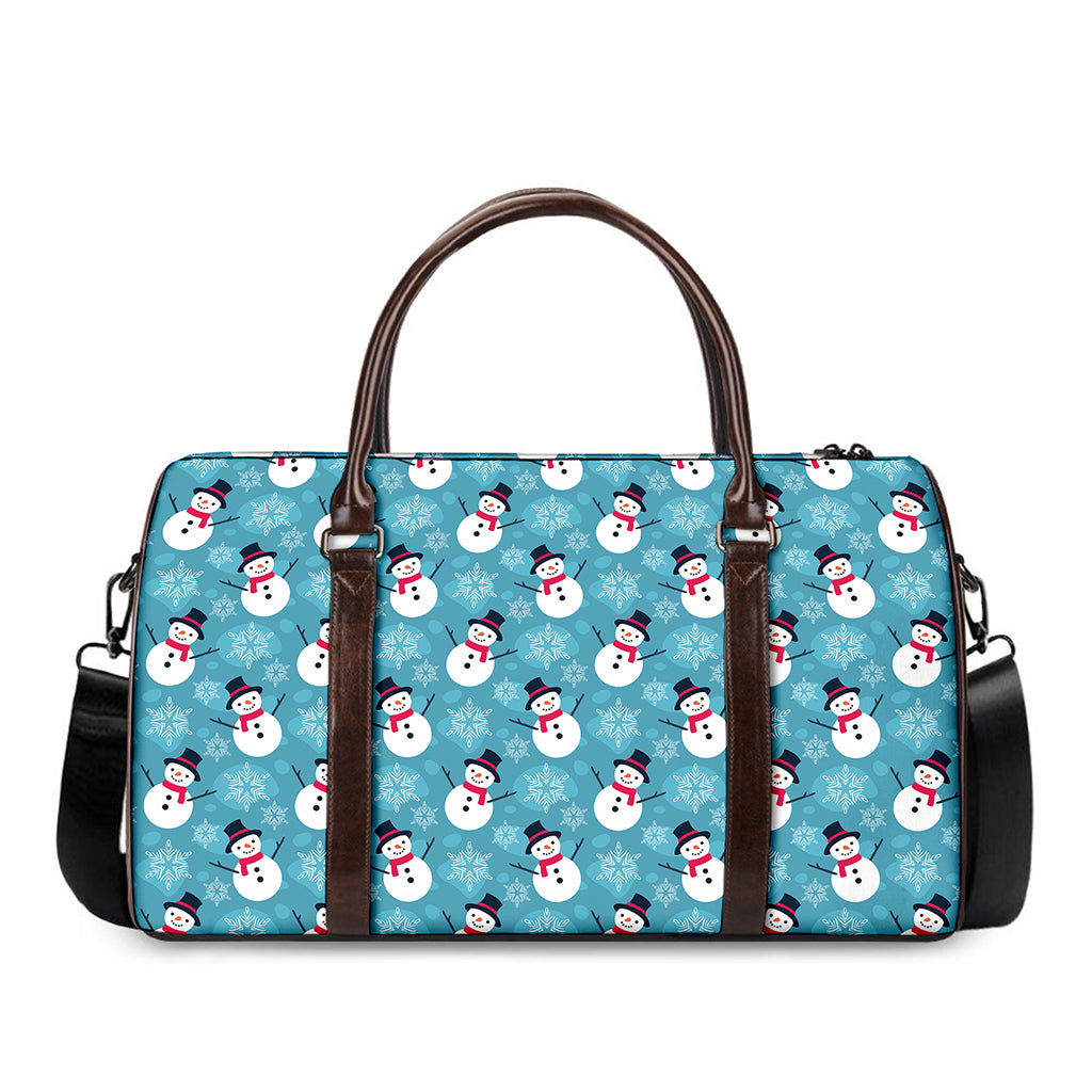 Snowman And Snowflake Pattern Print Duffle Bag